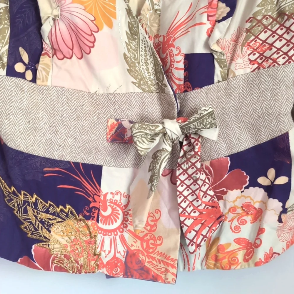 Anthropologie Elevenses Patchwork Iced Juniper Blazer Jacket Size 8 - Picture 6 of 16